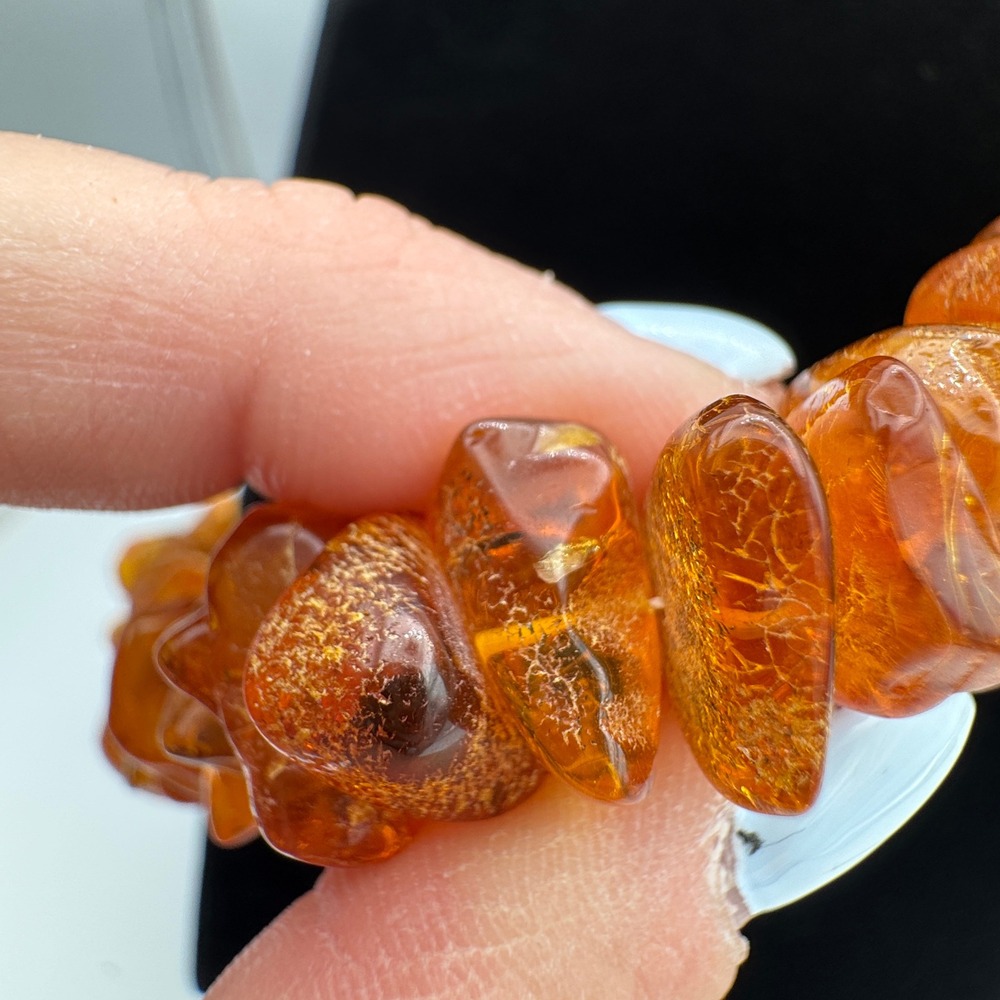 Vintage‎ Natural Baltic Amber Chunky Chip Necklace Graduated Cognac Honey 30in - Picture 12 of 14